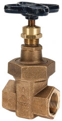 NIBCO - 1" Pipe, Class 300, Threaded Bronze Alloy Solid Wedge Stem Gate Valve - 600 WOG, 300 WSP, Union Bonnet - Exact Tooling
