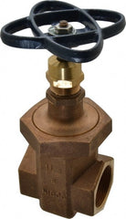 NIBCO - 1-1/2" Pipe, Class 300, Threaded Bronze Alloy Solid Wedge Stem Gate Valve - 600 WOG, 300 WSP, Union Bonnet - Exact Tooling