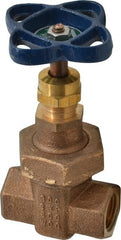 NIBCO - 1/2" Pipe, Class 300, Threaded Bronze Alloy Solid Wedge Stem Gate Valve - 600 WOG, 300 WSP, Union Bonnet - Exact Tooling