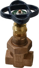 NIBCO - 1/4" Pipe, Class 300, Threaded Bronze Alloy Solid Wedge Stem Gate Valve - 600 WOG, 300 WSP, Union Bonnet - Exact Tooling