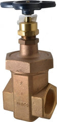 NIBCO - 2" Pipe, Class 300, Threaded Bronze Alloy Solid Wedge Stem Gate Valve - 600 WOG, 300 WSP, Union Bonnet - Exact Tooling