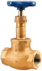 NIBCO - 2-1/2" Pipe, Threaded Ends, Bronze Integral Globe Valve - PTFE Disc, Screw-In Bonnet, 200 psi WOG, 125 psi WSP, Class 125 - Exact Tooling