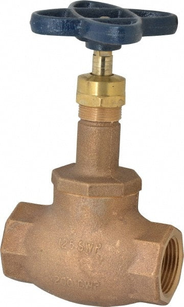 NIBCO - 1" Pipe, Threaded Ends, Bronze Integral Globe Valve - Bronze Disc, Screw-In Bonnet, 200 psi WOG, 125 psi WSP, Class 125 - Exact Tooling
