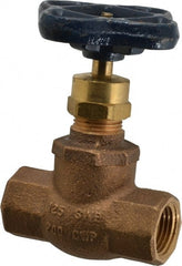 NIBCO - 1/2" Pipe, Threaded Ends, Bronze Integral Globe Valve - Bronze Disc, Screw-In Bonnet, 200 psi WOG, 125 psi WSP, Class 125 - Exact Tooling