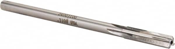 Made in USA - 0.31" Carbide-Tipped 8 Flute Chucking Reamer - Straight Flute, 9/32" Straight Shank, 1-1/2" Flute Length, 6" OAL - Exact Tooling