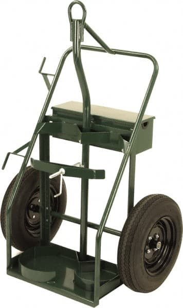 Harper Trucks - 800 Lb Capacity 60" OAH Cylinder Truck - Swept Back, Continuous Handle, Steel, Pneumatic Wheels - Exact Tooling