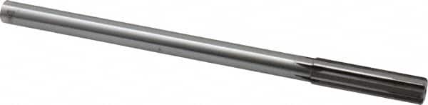 Made in USA - 0.491" Carbide-Tipped 6 Flute Chucking Reamer - Straight Flute, 7/16" Straight Shank, 2" Flute Length, 8" OAL - Exact Tooling