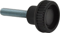 Gibraltar - 1/4-20 Knurled Shoulder Steel Thumb Screw - 1.82" OAL, 0.37" Head Height, Zinc-Plated Finish - Exact Tooling