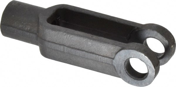 Gibraltar - 3/8-16 Thread, 7/8" Yoke Width, Carbon Steel, Tapped Yoke - 3/8" Hole Diam, 1-5/8" Hole Center to Neck, 11/16" Yoke Arm Height, 5/8" Neck Diam, 7/8" Neck Length, 2-1/2" OAL - Exact Tooling
