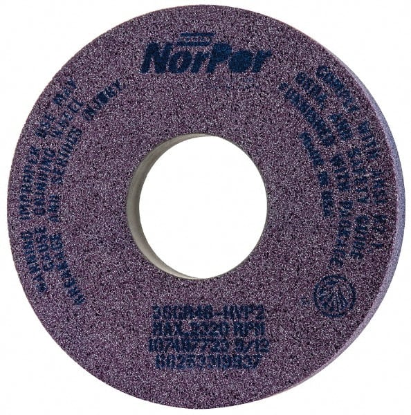 Norton - 14" Diam x 5" Hole x 2" Thick, H Hardness, 46 Grit Surface Grinding Wheel - Ceramic, Type 5, Coarse Grade, 2,320 Max RPM, Vitrified Bond, One-Side Recess - Exact Tooling