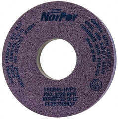 Norton - 14" Diam x 5" Hole x 2" Thick, H Hardness, 46 Grit Surface Grinding Wheel - Ceramic, Type 5, Coarse Grade, 2,320 Max RPM, Vitrified Bond, One-Side Recess - Exact Tooling