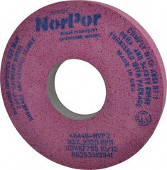 Norton - 14" Diam x 5" Hole x 2" Thick, H Hardness, 46 Grit Surface Grinding Wheel - Aluminum Oxide, Type 5, Coarse Grade, 2,320 Max RPM, Vitrified Bond, One-Side Recess - Exact Tooling