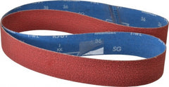 Norton - 2" Wide x 72" OAL, 36 Grit, Ceramic Abrasive Belt - Ceramic, Very Coarse, Coated, Y Weighted Cloth Backing, Series R981 - Exact Tooling