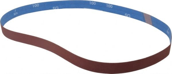 Norton - 1" Wide x 42" OAL, 100 Grit, Ceramic Abrasive Belt - Ceramic, Fine, Coated, Y Weighted Cloth Backing, Series R981 - Exact Tooling