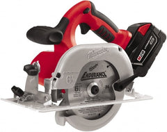 Milwaukee Tool - 28 Volt, 6-1/2" Blade, Cordless Circular Saw - 4,200 RPM, 2 Lithium-Ion Batteries Included - Exact Tooling