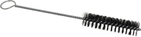 Weiler - 3" Long x 3/4" Diam Nylon Tube Brush - Single Spiral, 8-1/2" OAL, 0.012" Filament Diam, 1/8" Shank Diam - Exact Tooling