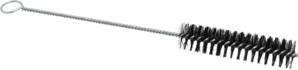 Weiler - 4" Long x 1" Diam Nylon Tube Brush - Single Spiral, 12-1/4" OAL, 0.014" Filament Diam, 5/32" Shank Diam - Exact Tooling
