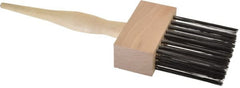 Weiler - 4 Rows x 8 Columns Steel Scratch Brush - 9-3/8" OAL, 2-1/2" Trim Length, Wood Straight Handle - Exact Tooling