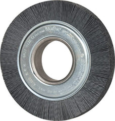 Weiler - 6" OD, 2" Arbor Hole, Crimped Nylon Wheel Brush - 1" Face Width, 1-1/4" Trim Length, 0.022" Filament Diam, 3,600 RPM - Exact Tooling