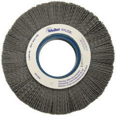 Weiler - 6" OD, 2" Arbor Hole, Crimped Nylon Wheel Brush - 1" Face Width, 1-1/4" Trim Length, 0.06" Filament Diam, 3,600 RPM - Exact Tooling