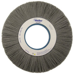 Weiler - 10" OD, 2" Arbor Hole, Crimped Nylon Wheel Brush - 1" Face Width, 3" Trim Length, 0.022" Filament Diam, 3,600 RPM - Exact Tooling