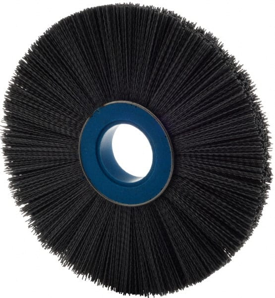 Weiler - 10" OD, 2" Arbor Hole, Crimped Nylon Wheel Brush - 1" Face Width, 3" Trim Length, 0.04" Filament Diam, 3,600 RPM - Exact Tooling