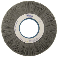 Weiler - 10" OD, 2" Arbor Hole, Crimped Nylon Wheel Brush - 1" Face Width, 3" Trim Length, 0.04" Filament Diam, 3,600 RPM - Exact Tooling