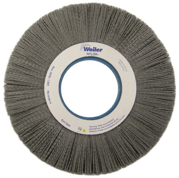 Weiler - 10" OD, Crimped Nylon Wheel Brush - 1" Face Width, 1-5/8" Trim Length, 0.04" Filament Diam, 1,800 RPM - Exact Tooling