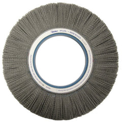 Weiler - 12" OD, Crimped Nylon Wheel Brush - 1-1/8" Face Width, 2-3/4" Trim Length, 0.04" Filament Diam, 1,800 RPM - Exact Tooling
