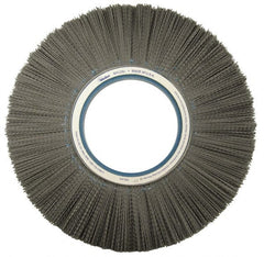 Weiler - 14" OD, Crimped Nylon Wheel Brush - 1-1/8" Face Width, 3-3/4" Trim Length, 0.022" Filament Diam, 1,800 RPM - Exact Tooling