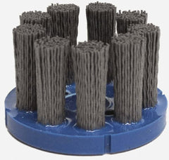 Weiler - 8" 80 Grit Silicon Carbide Disc Brush - Medium Grade, Plain Hole Connector, 1-1/2" Trim Length, 7/8" Arbor Hole - Exact Tooling