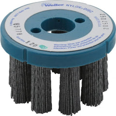 Weiler - 3" 120 Grit Silicon Carbide Crimped Disc Brush - Fine Grade, Plain Hole Connector, 1-1/2" Trim Length, 7/8" Arbor Hole - Exact Tooling