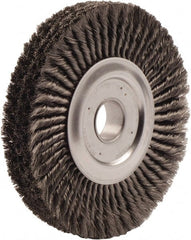 Weiler - 15" OD, 2" Arbor Hole, Knotted Steel Wheel Brush - 3/4" Face Width, 2" Trim Length, 0.016" Filament Diam, 5,000 RPM - Exact Tooling