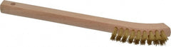 Weiler - 2 Rows x 9 Columns Brass Scratch Brush - 8-3/4" OAL, 5/8" Trim Length, Wood Toothbrush Handle - Exact Tooling
