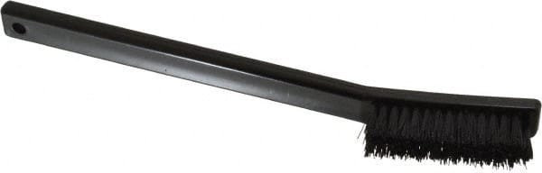 Weiler - 4 Rows x 15 Columns Nylon Scratch Brush - 6-1/2" OAL, 1/2" Trim Length, Plastic Toothbrush Handle - Exact Tooling