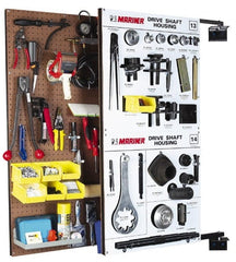 Triton - 24" Wide x 48" High Swing Panel Peg Board Storage System - 1 Panel, Tempered Pegboard/Steel, Tan - Exact Tooling