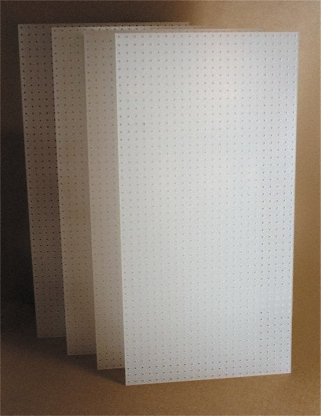 Triton - 48" Wide x 24" High Storage Peg Board - 4 Panels, Polypropylene, White - Exact Tooling
