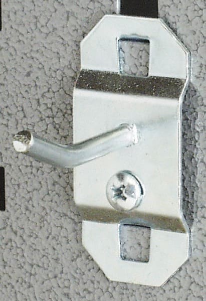 Triton - 3/16" Diam, 1" Long Single Angled End Pegboard Hook - 1-5/8" Projection, 30° Bend, 1/2" Bend Length, Steel - Exact Tooling