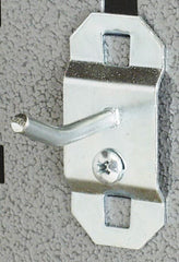 Triton - 3/16" Diam, 1" Long Single Angled End Pegboard Hook - 1-5/8" Projection, 30° Bend, 1/2" Bend Length, Steel - Exact Tooling