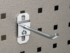 Triton - 3/16" Diam, 4" Long Single Angled End Pegboard Hook - 4-3/4" Projection, 30° Bend, 1/2" Bend Length, Steel - Exact Tooling