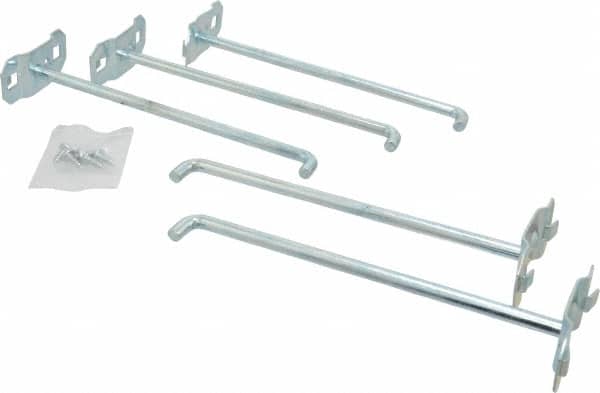 Triton - 1/4" Diam, 6" Long Single Angled End Pegboard Hook - 6-3/8" Projection, 90° Bend, 45/64" Bend Length, Steel - Exact Tooling