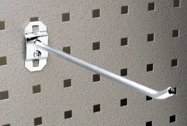 Triton - 1/4" Diam, 8" Long Single Angled End Pegboard Hook - 8-3/4" Projection, 30° Bend, 1/2" Bend Length, Steel - Exact Tooling