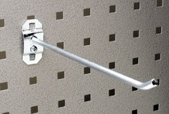 Triton - 1/4" Diam, 8" Long Single Angled End Pegboard Hook - 8-3/4" Projection, 30° Bend, 1/2" Bend Length, Steel - Exact Tooling