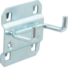 Triton - 3/16" Diam, 1" Long Double Arm Pegboard Hook - 1-3/8" Projection, 90° Bend, 3/4" Bend Length, Steel - Exact Tooling
