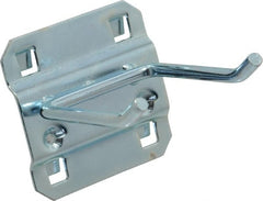 Triton - 3/16" Diam, 2" Long Double Arm Pegboard Hook - 2-3/4" Projection, 30° Bend, 1/2" Bend Length, Steel - Exact Tooling