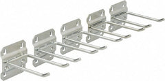 Triton - 3/16" Diam, 3" Long Double Arm Pegboard Hook - 3-3/4" Projection, 30° Bend, 1/2" Bend Length, Steel - Exact Tooling
