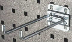 Triton - 1/4" Diam, 5-3/4" Long Double Arm Pegboard Hook - 5-3/4" Projection, 80° Bend, 3/4" Bend Length, Steel - Exact Tooling