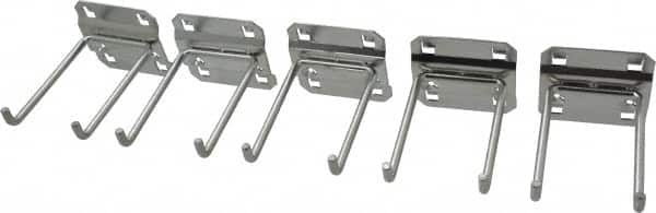 Triton - 3/16" Diam, 3" Long Double Rod 90° End Bend Pegboard Hook - 3-3/8" Projection, 90° Bend, 3/4" Bend Length, Steel - Exact Tooling