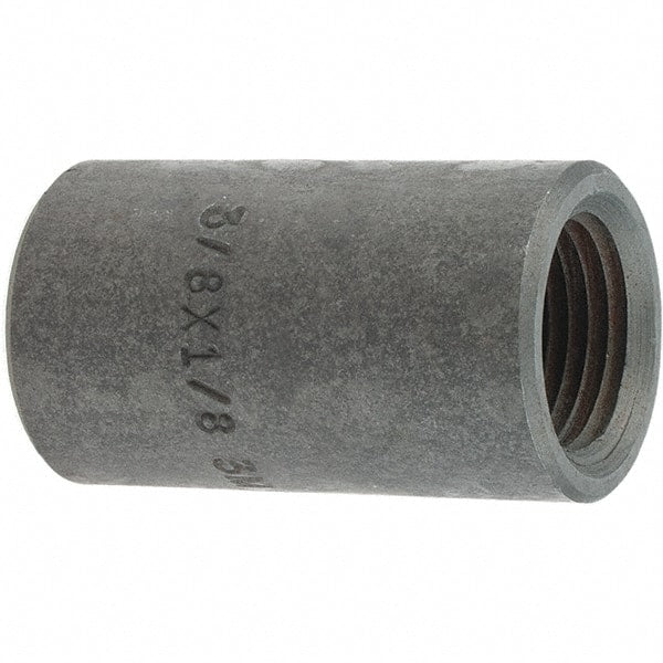 Made in USA - Size 3/8 x 1/8", Class 3,000, Forged Carbon Steel Black Pipe Reducing Coupling - 3,000 psi, Threaded End Connection - Exact Tooling