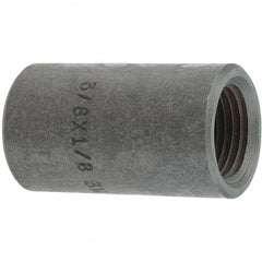 Made in USA - Size 3/8 x 1/8", Class 3,000, Forged Carbon Steel Black Pipe Reducing Coupling - 3,000 psi, Threaded End Connection - Exact Tooling